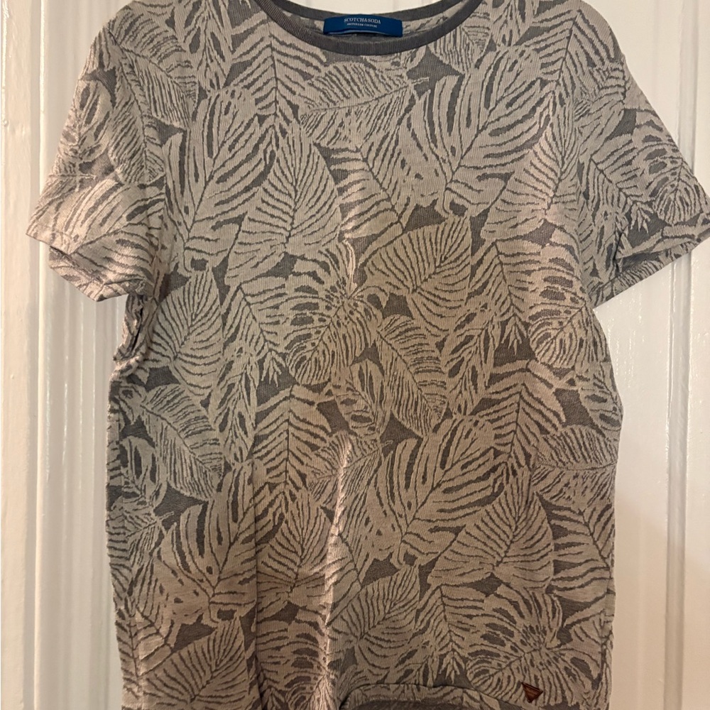 Scotch & Soda Gray Patterned T-Shirt
